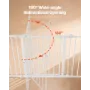 Baby Gate, 192 Inches Extra Wide, 28 Inches High 8-Panel Foldable Dog Gate, for Child Pet Security, One-Hand Open, Install Betwe