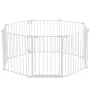 Baby Gate, 192 Inches Extra Wide, 28 Inches High 8-Panel Foldable Dog Gate, for Child Pet Security, One-Hand Open, Install Betwe