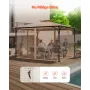 Gazebo Netting Replacement, Fit Most 10 x 12 x 7.3 FT Gazebo, Outdoor Garden Gazebo Net, 4-Panel Sidewall Mesh Gazebo Curtain, P