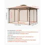 Udskiftning Mesh Gazebo Netting Screen til 10x12x7,3 ft Patio