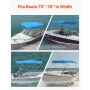 4 Bow Boat Bimini Tops, 600D Polyester Canopy with Aluminum Alloy Frame, Waterproof & Sun Shade Boat Awning Canopy with Storage 