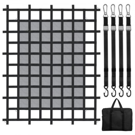 Lastnettet Heavy Duty Cargo Net 72 "X 57" Justerbare spænder & S-Hooks