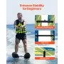 Water Skis 116.8 cm / 46 inch, Water Ski Trainers with X-7 Adjustable Bindings, Double-Handle Rope & Removable Stabilizing Bar, 