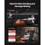 Manual Meat Grinder, 304 Stainless Steel Hand Meat Grinder with Steel Table Clamp, Meat Mincer Sausage Maker with 1 Cutting Blad