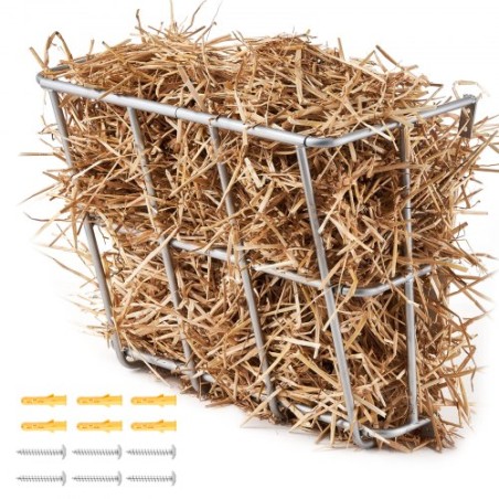 Livestock Hay Feeder 18.5 Gallons Wall Mounted Goat Hay Rack for Horses