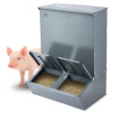 Hog Feeder 3.7 Bushel Metal Double Door Pig -feeder, der fodrer op til 8 svin