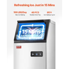 Kommerciel isproducent fritstående skabsmaskine 100 kg/24 timer 36 isterninger