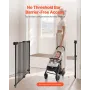 Baby Gate, 29.5-43 Inches Adjustable Width, 28 Inches High Dog Gate, No Threshold Bar, Easy Step Walk Thru, for Child Pet Securi