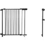 Baby Gate, 29.5-43 Inches Adjustable Width, 28 Inches High Dog Gate, No Threshold Bar, Easy Step Walk Thru, for Child Pet Securi