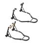 Motorcycle Stand Lift, 1100lbs Capacity Front Rear Combo Stand Lift, Front Wheel Dual-Fork Stand, Rear U+L Fork Swingarm Spool S