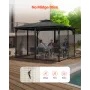 Udskiftning Mesh Gazebo Netting Screen til 10x13x6,8 ft Patio