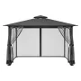 Gazebo Netting Replacement, Fit Most 10 x 13 x 6.8 FT Gazebo Curtain, Outdoor Garden Net, 4-Panel Sidewall Mesh Net, Patio Midge