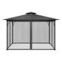Gazebo Netting Replacement, Fit Most 10 x 13 x 6.8 FT Gazebo Curtain, Outdoor Garden Net, 4-Panel Sidewall Mesh Net, Patio Midge