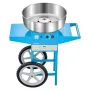 Electric Cotton Candy Machine with Cart, 1000W Commercial Candy Floss Maker with 52cm Stainless Steel Bowl, Sugar Scoop, and Dra