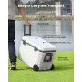 Portable Cooler, 45 QT Wheeled Cooler with Ice Retention, Heavy-Duty Handles and Cup Holder, Lightweight Rigid Material Insulate