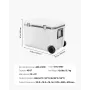 Portable Cooler, 45 QT Wheeled Cooler with Ice Retention, Heavy-Duty Handles and Cup Holder, Lightweight Rigid Material Insulate