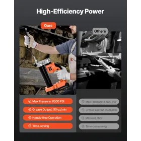 Trådløs fedtpistol 80.000 psi 20V elektrisk fedtpistol (kun værktøj)