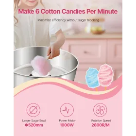 Kommerciel bomuldsgodteri -maskine Sugar Floss Maker 1000W til festrød