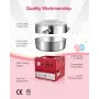 Electric Cotton Candy Machine, 1000W Commercial Candy Floss Maker with 52cm in Stainless Steel Bowl, Sugar Scoop, and Drawer, Ea