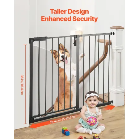 Baby Gate 26-40 inches Justerbar bredde 36 tommer høj hundeport