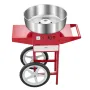 Electric Cotton Candy Machine with Cart, 1000W Commercial Candy Floss Maker with 52cm Stainless Steel Bowl, Sugar Scoop, and Dra