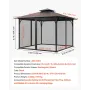 Gazebo Netting Replacement, Fit Most 10 x 10 x 6.7 FT Gazebo Curtain, Outdoor Garden Net, 4-Panel Sidewall Mesh Net, Patio Midge