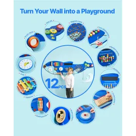 Orca Activity Wall Busy Board Panels, 12 Activities, Montessori Sensory Wall Toy for Kids 3-12 Years, Montessori Learning Activi