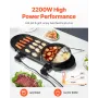 Varm gryde med grill 2200W 2-i-1 elektrisk røgfri grill og varm