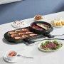 Hot Pot with Grill, 2200W 2-in-1 Electric Smokeless Grill and Hot Pot, Korean BBQ Shabu Shabu Hotpot with Separate Dual Temperat