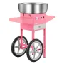 Electric Cotton Candy Machine with Cart, 1000W Commercial Candy Floss Maker with 52cm in Stainless Steel Bowl, Sugar Scoop, and 