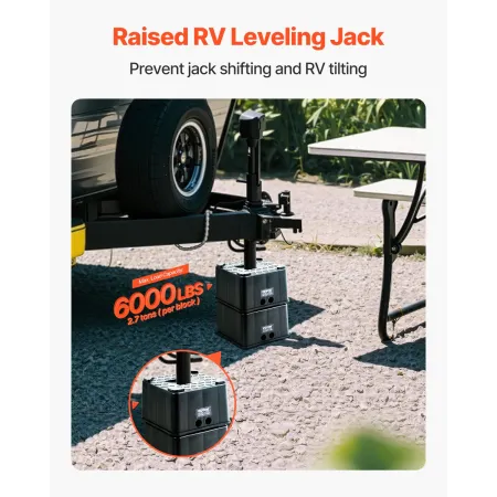 R Jack Blocks 2pcs 6 "Høj 6000 kg RV -nivelleringsblokke til 5.