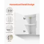 Laundry Room Wall Cabinet, 2-Tier Wall Mounted Hanging Cabinet with 2 Doors, Cupboard Organizer with Adjustable Shelf, for Bathr