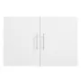 Laundry Room Wall Cabinet, 2-Tier Wall Mounted Hanging Cabinet with 2 Doors, Cupboard Organizer with Adjustable Shelf, for Bathr
