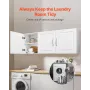 Laundry Room Wall Cabinet, 2-Tier Wall Mounted Hanging Cabinet with 3 Doors, Cupboard Organizer with Adjustable Shelf, for Kitch
