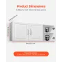 Laundry Room Wall Cabinet, 2-Tier Wall Mounted Hanging Cabinet with 3 Doors, Cupboard Organizer with Adjustable Shelf, for Kitch