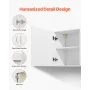 Laundry Room Wall Cabinet, 2-Tier Wall Mounted Hanging Cabinet with 3 Doors, Cupboard Organizer with Adjustable Shelf, for Kitch