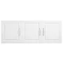 Laundry Room Wall Cabinet, 2-Tier Wall Mounted Hanging Cabinet with 3 Doors, Cupboard Organizer with Adjustable Shelf, for Kitch