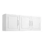 Laundry Room Wall Cabinet, 2-Tier Wall Mounted Hanging Cabinet with 3 Doors, Cupboard Organizer with Adjustable Shelf, for Kitch