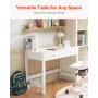 Small Desk with Drawers, Kids Desk for Bedroom, Modern Simple Study Table for Drawing, Reading, Writing, Rectangle MDF Furniture