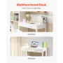 Small Desk with Drawers, Kids Desk for Bedroom, Modern Simple Study Table for Drawing, Reading, Writing, Rectangle MDF Furniture