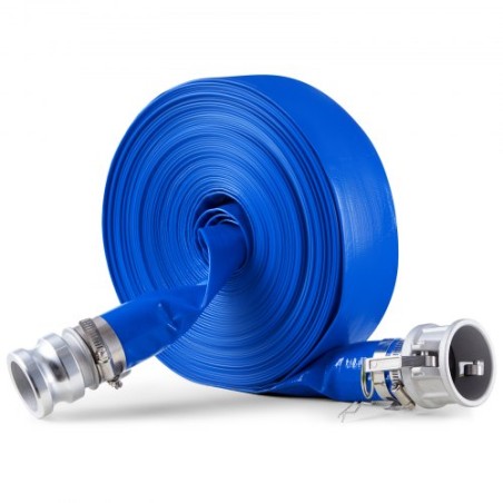 Backwash Hose 2 in x 100 ft Blue High Quality Hose Complete Fittings