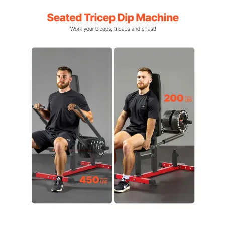 Siddende dip -maskine Tricep Bicep Tryk på brysttræning med