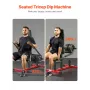 Seated Dip Machine, Tricep Bicep Press Down Machine with Cable Bar, Adjustable Seat, and Backrest, Exercise Equipment for Chest 