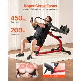 Incline Chest Fly and Rear Delt Fly Machine, 450 LBS Chest Machine, Adjustable Fitness Chest Bench Set, Home Gym Equipment for U