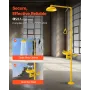 Emergency Shower Eye Wash Station, 870x400x2330 mm 304 Stainless Steel Eyewash and Shower Combination, OSHA-Approved First Aid E