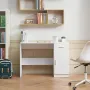 Small Desk with Drawer, Kids Desk for Bedroom, Wooden Simple Study Table for Drawing, Reading, Writing, Rectangle MDF Study Stor