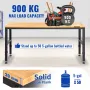 Workbench Adjustable Height, 183 x 64 cm Garage Table with 72 – 97 cm Heights & 900KG Load Capacity, with Power Outlets & Hardwo