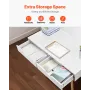 Small Desk with Drawers, Kids Desk for Bedroom, Wooden Simple Study Table for Drawing, Reading, Writing, Rectangle MDF Furniture