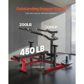 450 lbs Brystpressemaskine Justerbar Bench Press flad hældning