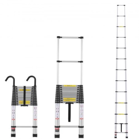 Telescoping Extension Ladder 16.4ft Multi-Button tilbagetrækning 375 lbs